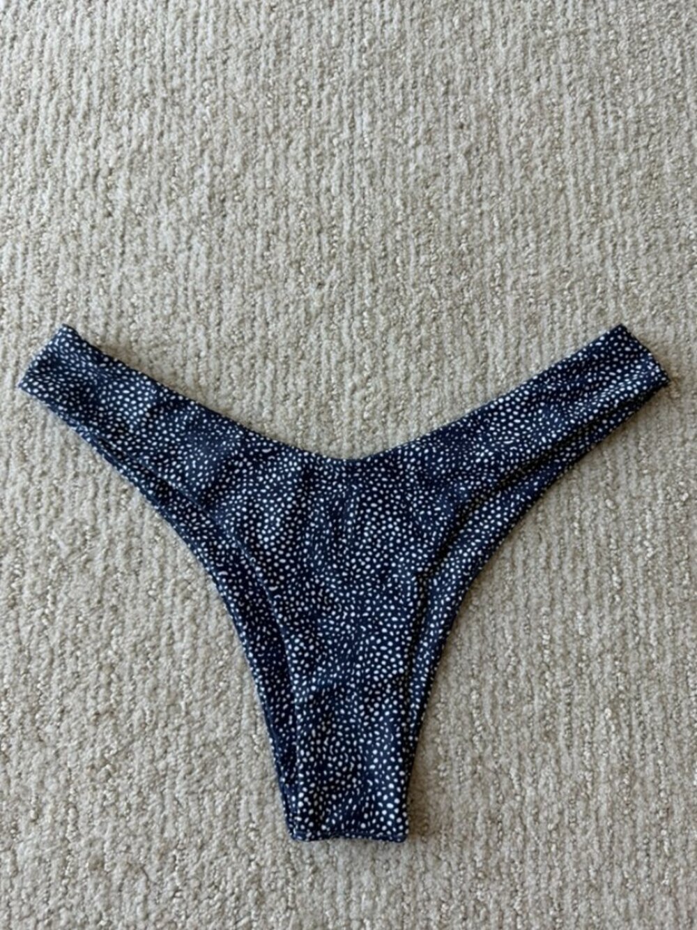Navy and White Dotted Bikini Bottoms